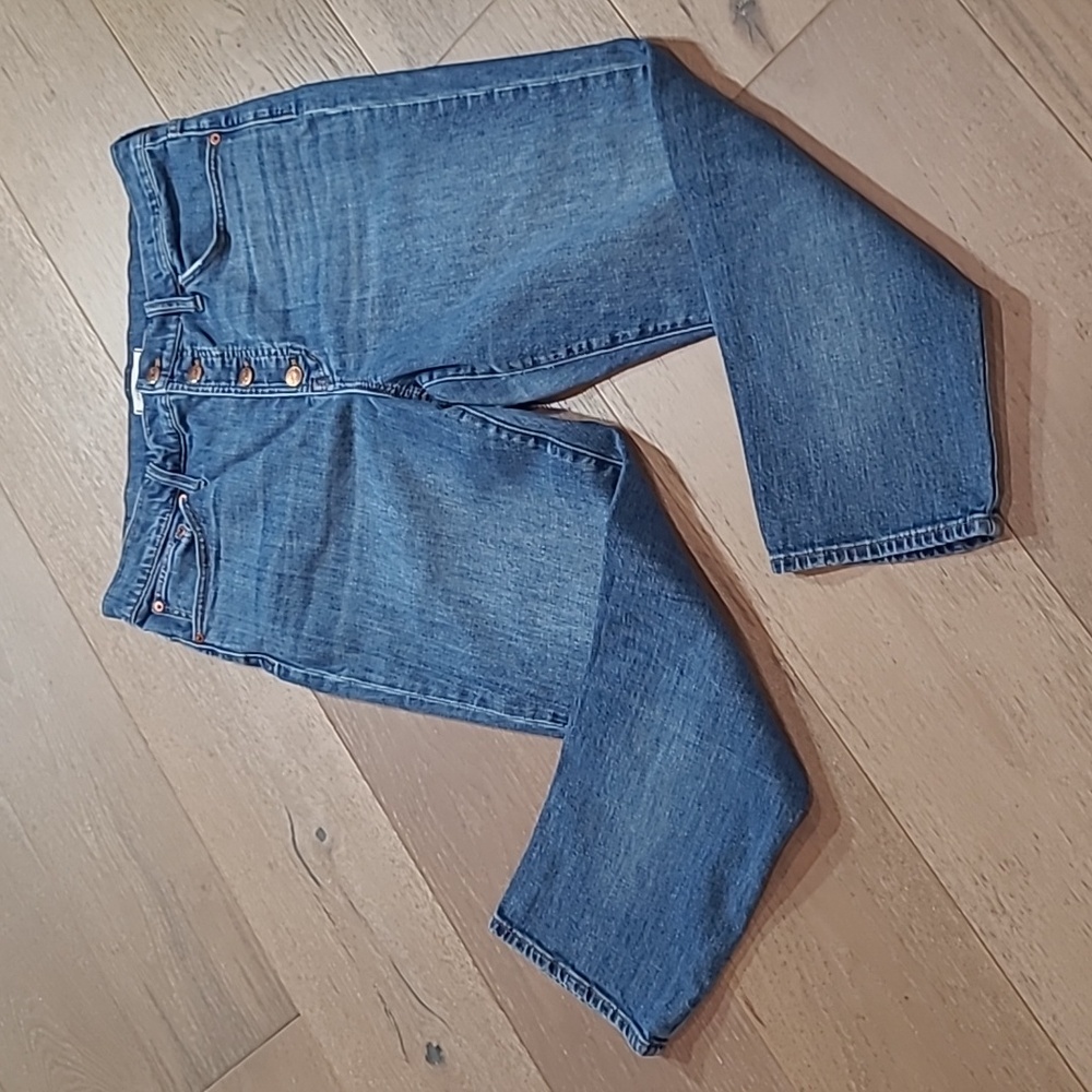 Madewell Jeans Women's sz 32 The Perfect Vintage Crop Button Fly High Rise Denim